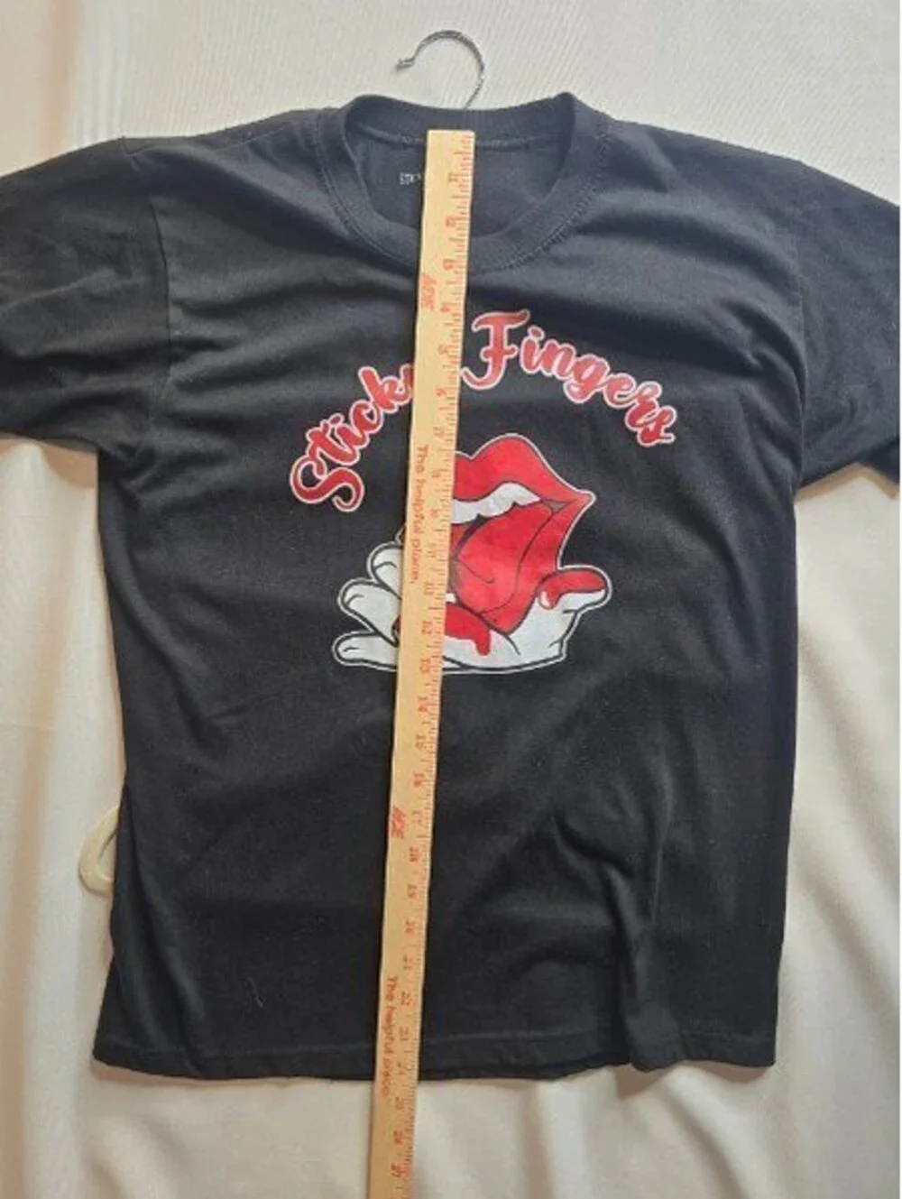 Sticky Fingers Black Graphic T-Shirt Medium